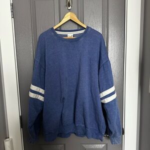 Vintage Blue Crewneck Sweater with White Accents